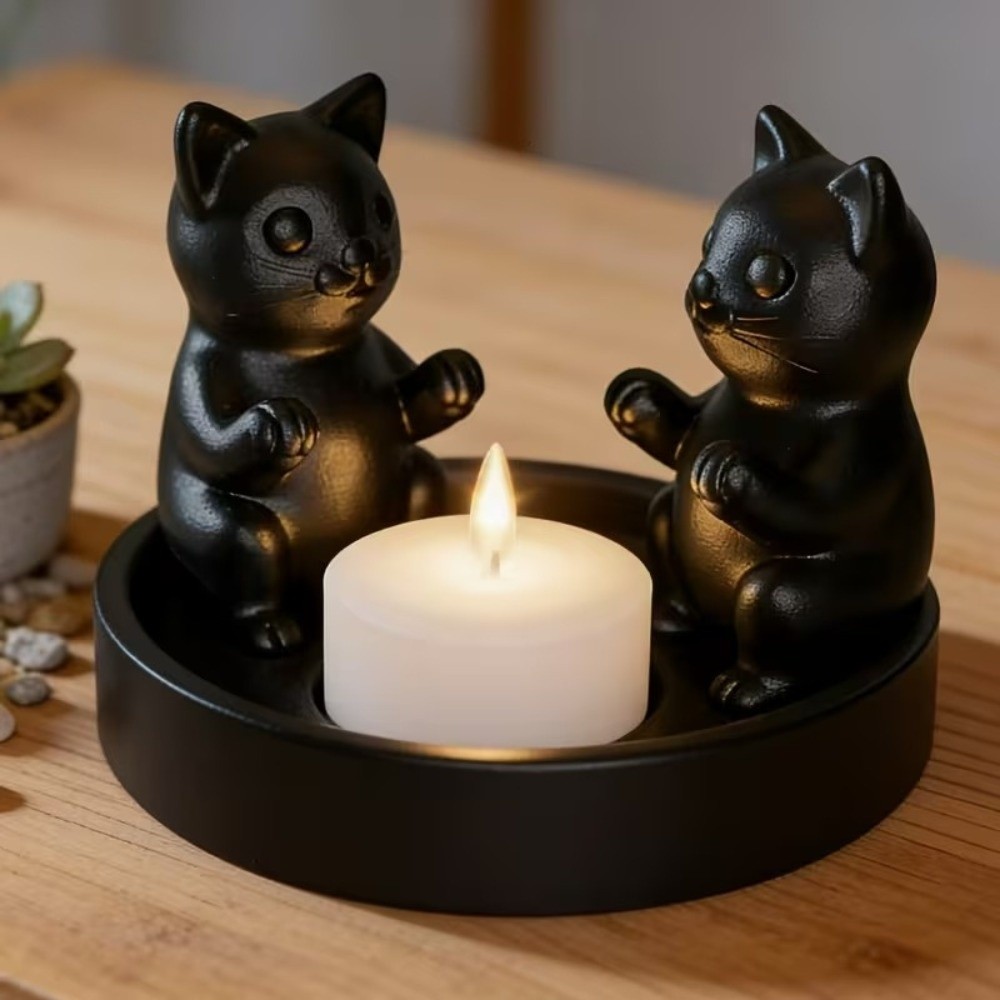 3D Printing Ring Holder - Creative Cartoon Cat Candle Holder Decorative