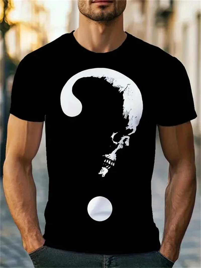 3D Printing Questions - Men's Black Skull Question Mark Print