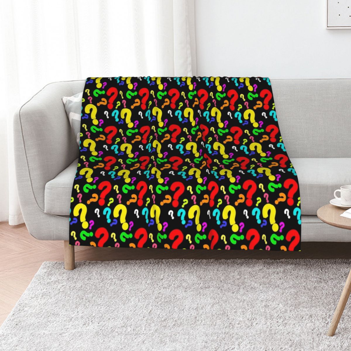 3D Printing Questions - Colorful Question Mark Pattern Design Throw