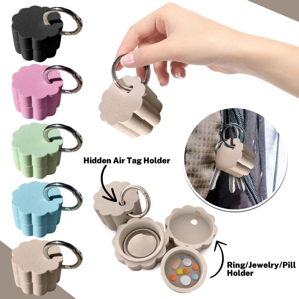 3D Printing Ring Holder - Keychain Pill Box Waterproof Compact Mini