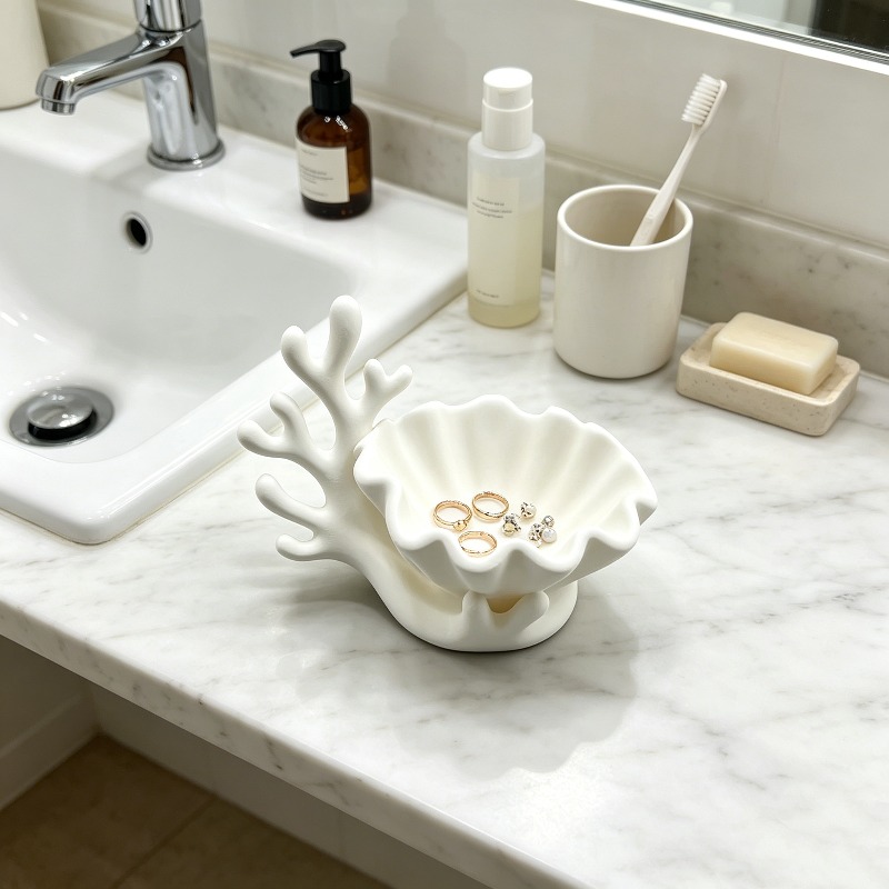 3D Printing Ring Holder - 3D Printed Coral Seashell Trinket Tray