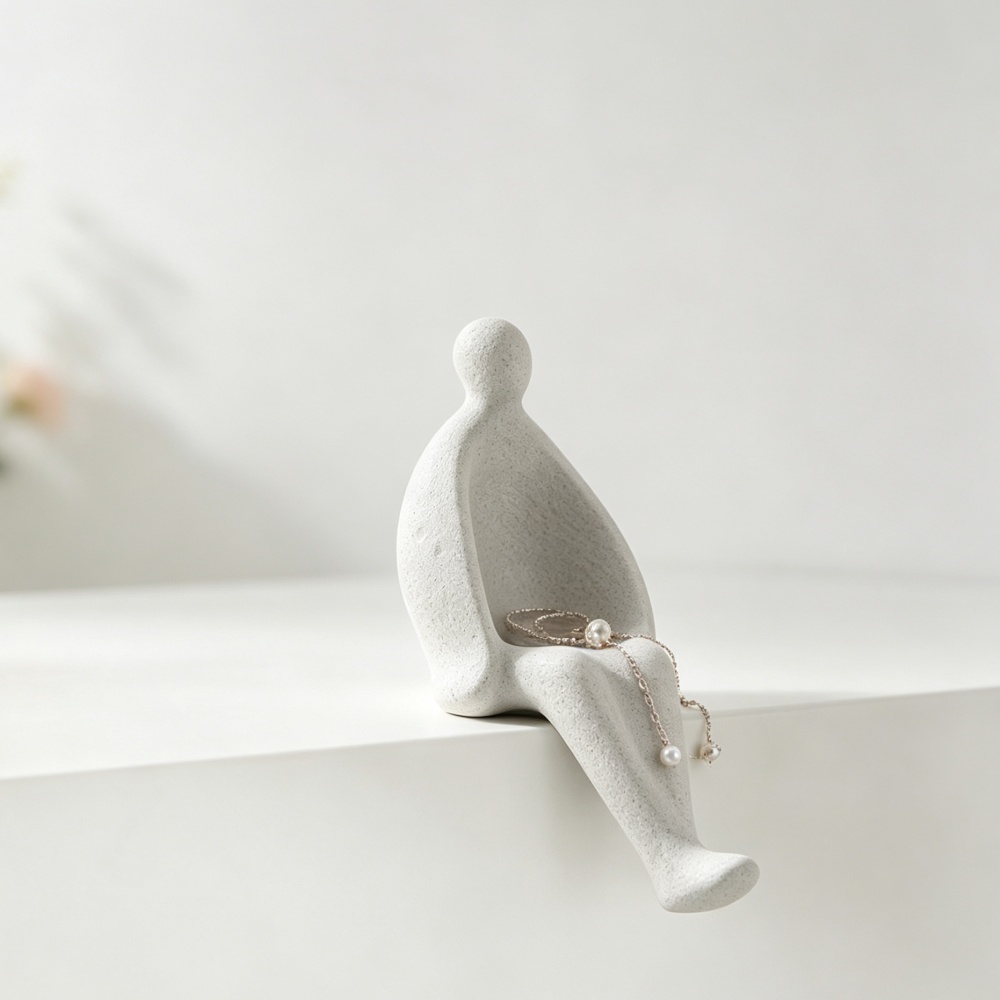3D Printed Grey Sitting Figure - 3D Printing Ring Holder 评论和价格