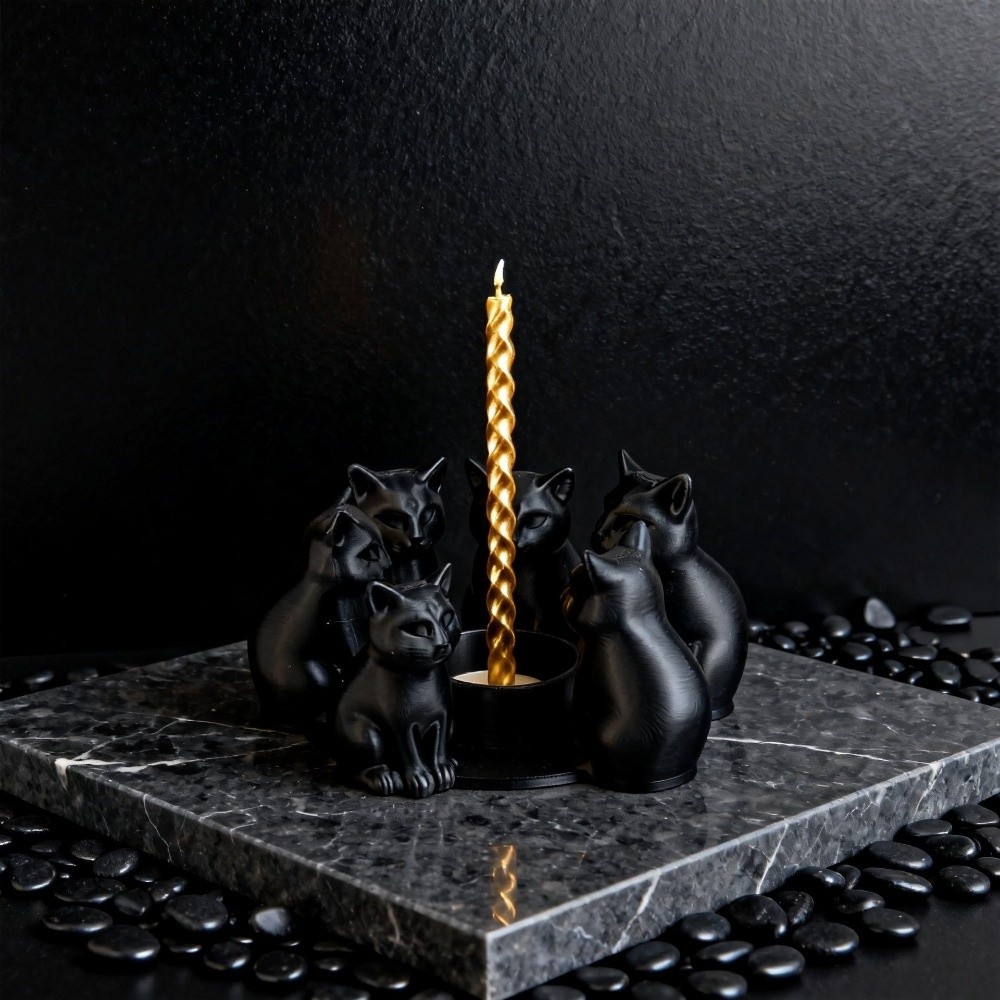 Creative Cartoon Cat Candle Ho - 3D Printing Ring Holder 评论和价格