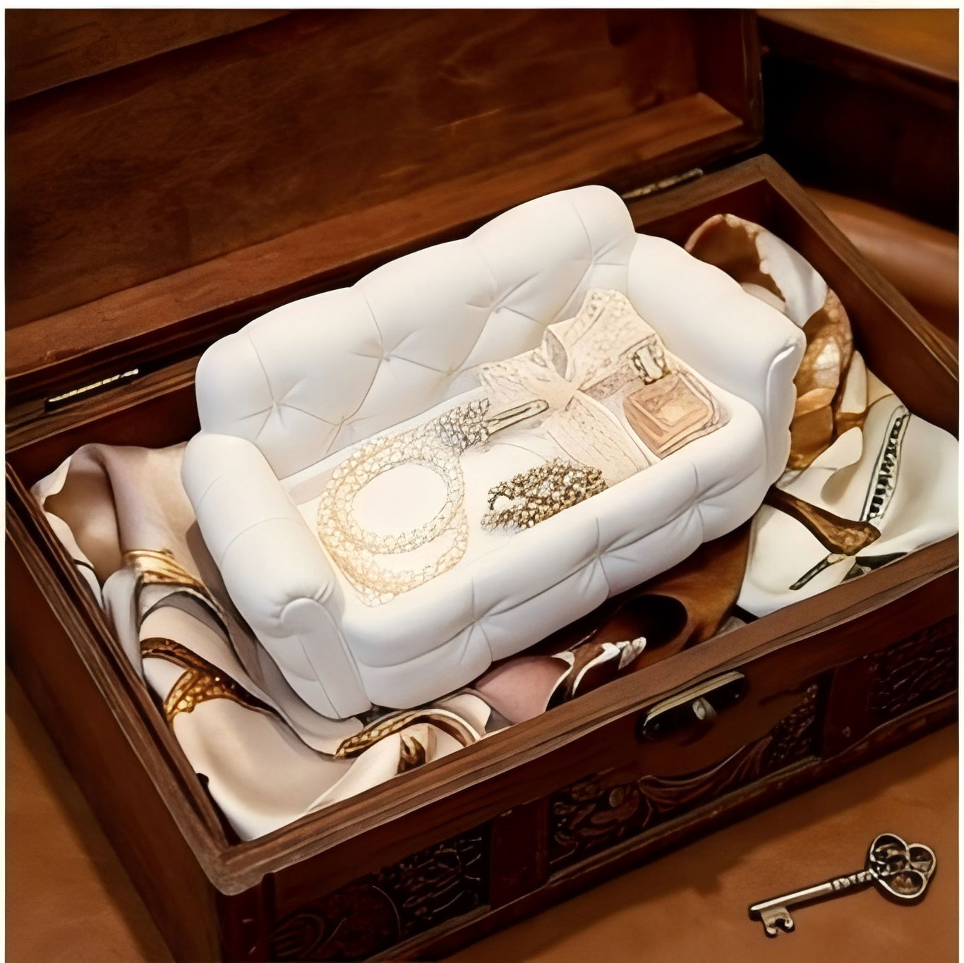Mini Sofa Jewelry Storage Tray - 3D Printing Ring Holder 评论和价格