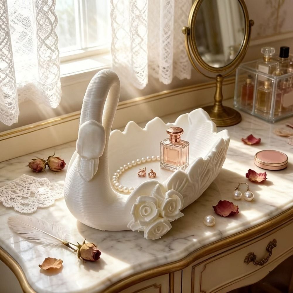 3D Printed Swan Shaped Jewelry - 3D Printing Ring Holder 评论和价格