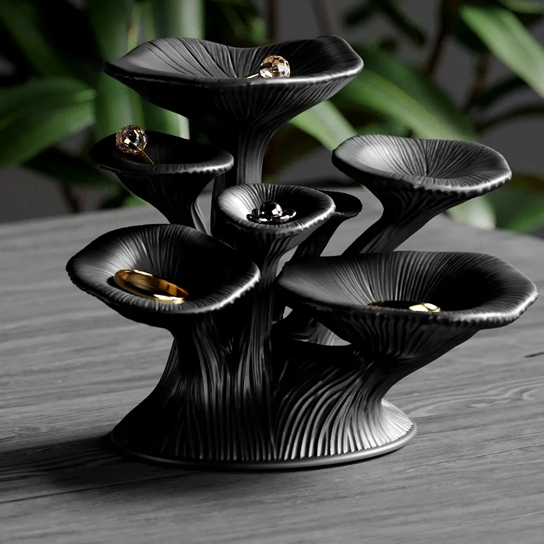 3D Printed Mushroom Shape Shel - 3D Printing Ring Holder 评论和价格